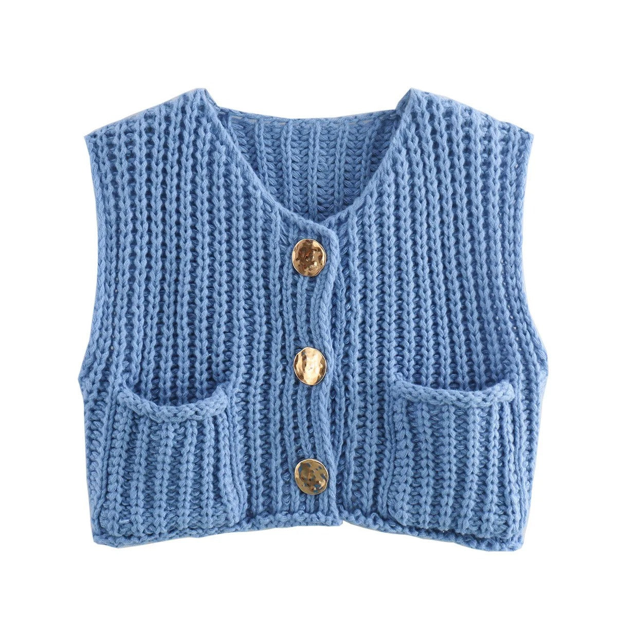 Elegant Cable Knit Crop Sweater Vest for Women