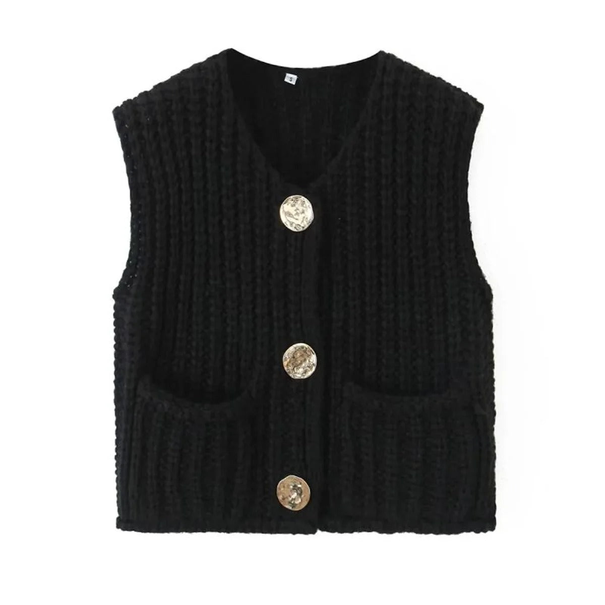 Elegant Cable Knit Crop Sweater Vest for Women