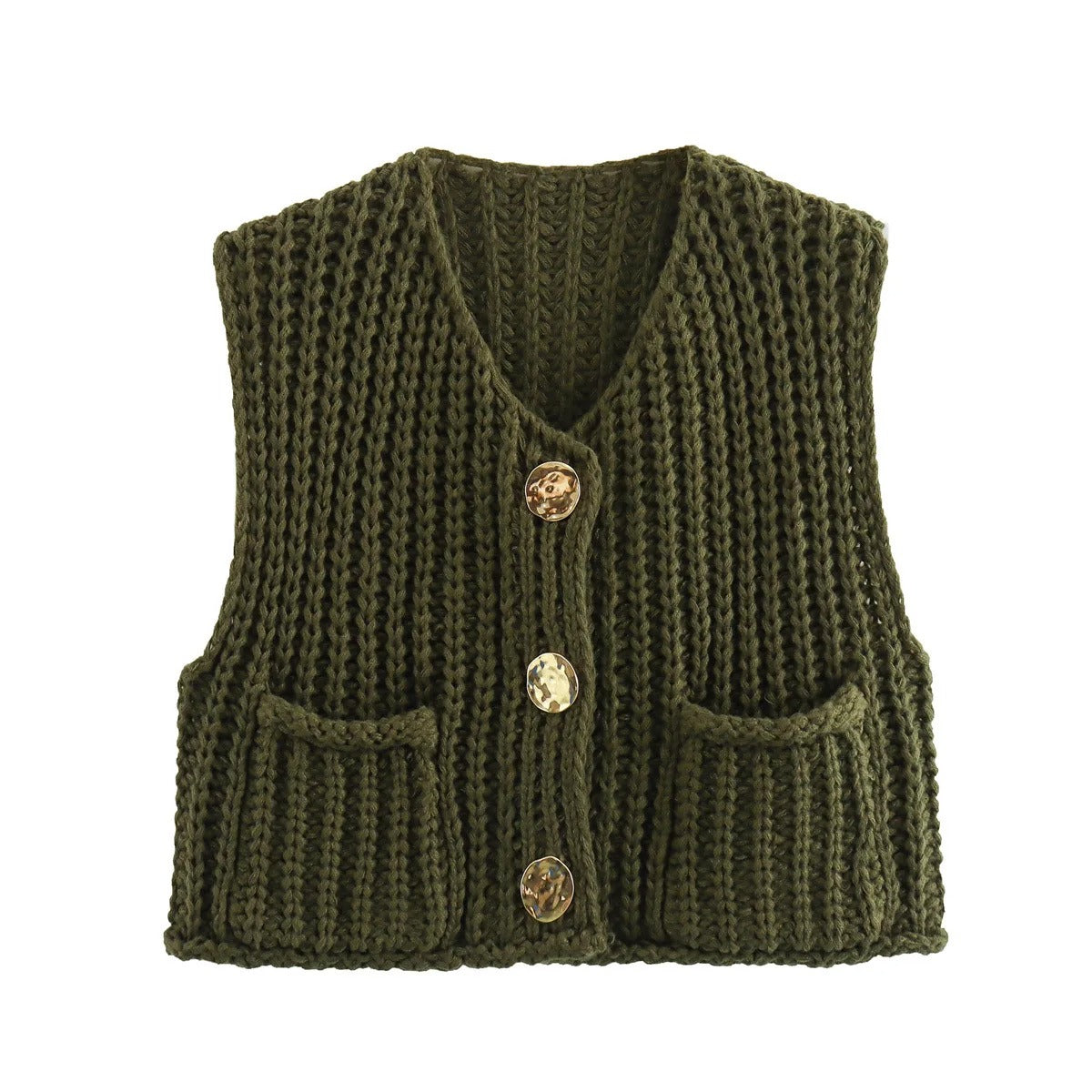 Elegant Cable Knit Crop Sweater Vest for Women