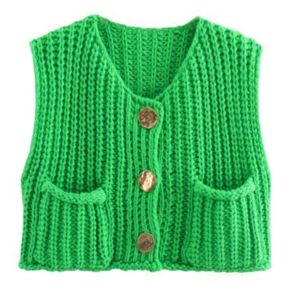 Elegant Cable Knit Crop Sweater Vest for Women