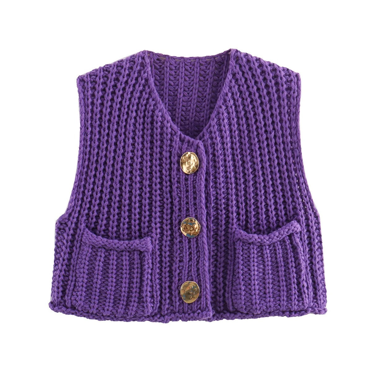 Elegant Cable Knit Crop Sweater Vest for Women