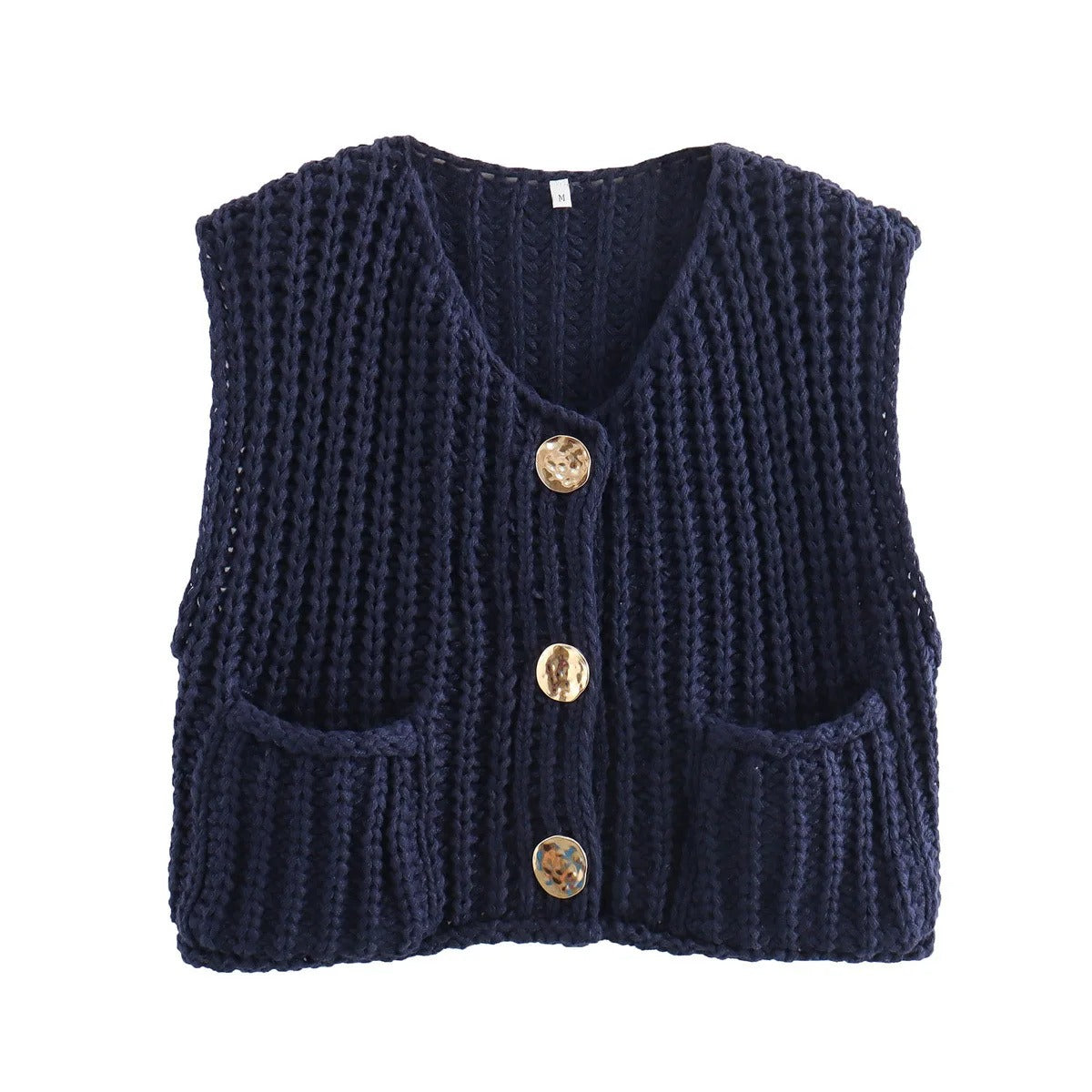 Elegant Cable Knit Crop Sweater Vest for Women