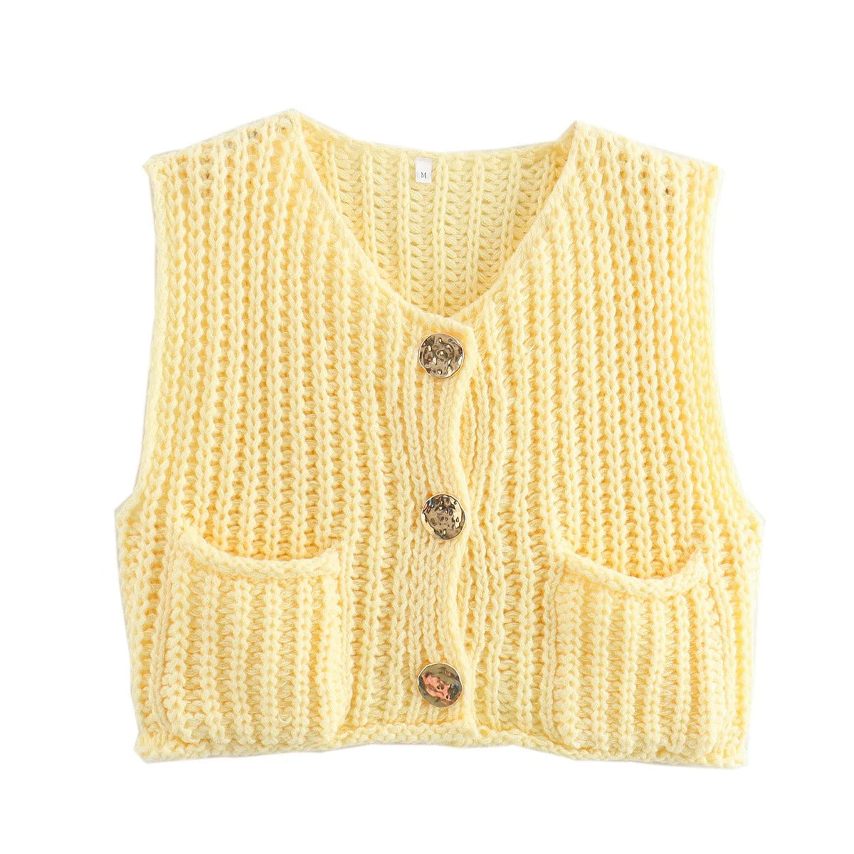 Elegant Cable Knit Crop Sweater Vest for Women